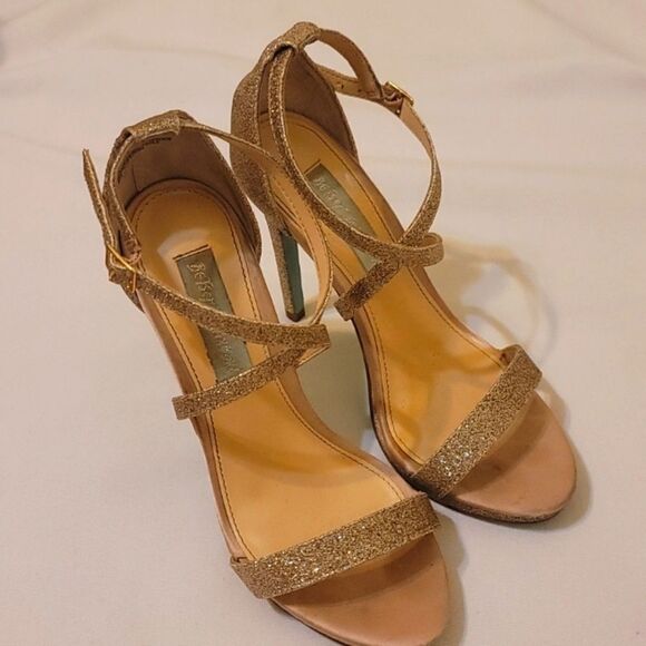 Betsey Johnson Shoes - Betsy johnson miles gold heels size 6